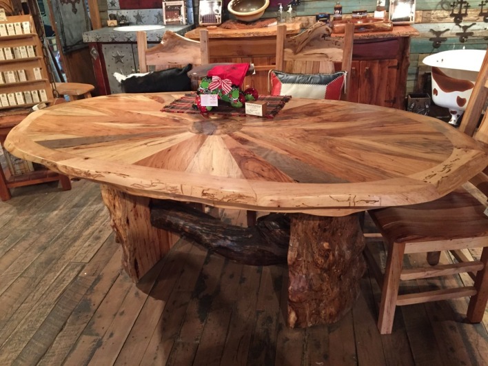 Handmade rustic pecan dining table